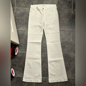 7 For All Mankind white flare jeans